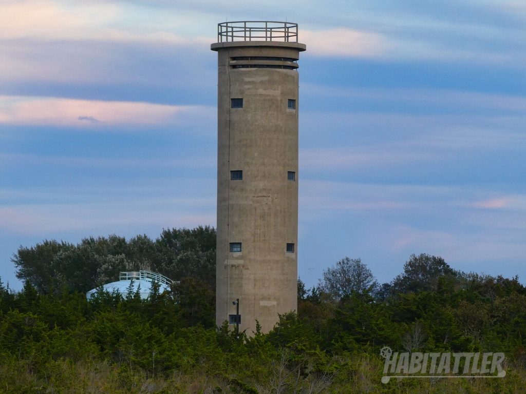 Historic Fire Control tower no. 23 at Dusk near Sunset Beach. Cape May, New Jersey.